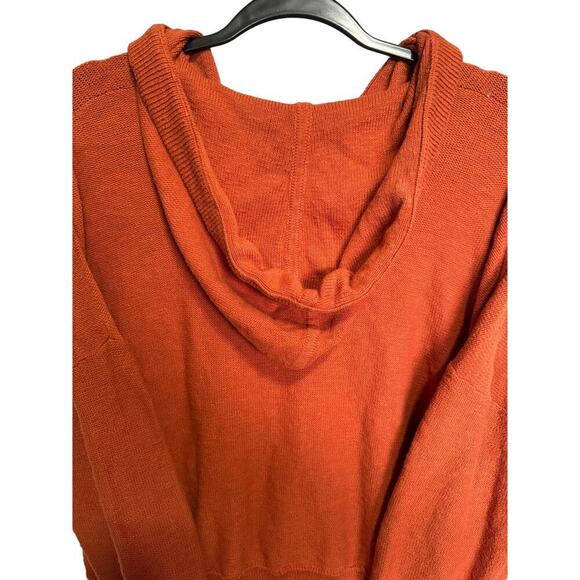Madewell Clairview Hoodie Sweatshirt Pullover Knitted Cropped Orange Size Large - Picture 7 of 10